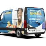 The branded Posh Clean Services van used for jobs across Accra