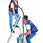 Posh Clean Services team member with professional cleaning equipment