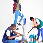 Posh Clean Services team member with professional cleaning equipment